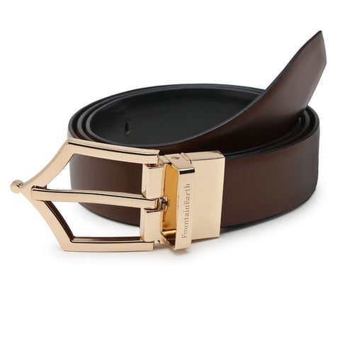 Executive Reversible Formal Belt (Chestnut Gold) - FountainEarth