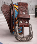 FountainEarth Gaucho - Inspired Beaded Leather Belt — Where Craft Meets Character - FountainEarth