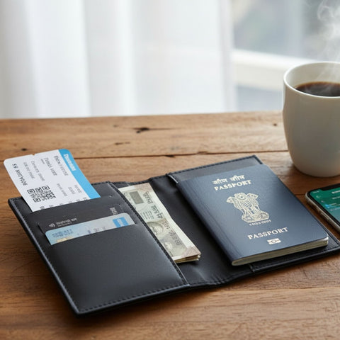 FountainEarth Recycled Leather Passport Cover - Sustainable Luxury for Modern Travel - FountainEarth