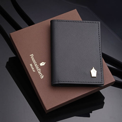 FountainEarth Signature Bifold Mini Leather Wallet for Men - FountainEarth