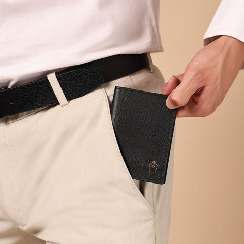FountainEarth Signature Bifold Mini Leather Wallet for Men - FountainEarth