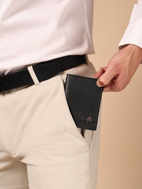 FountainEarth Signature Bifold Mini Leather Wallet for Men - FountainEarth