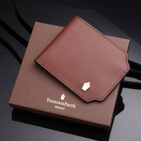 FountainEarth Signature Slim Bifold Leather Wallet for Men - FountainEarth