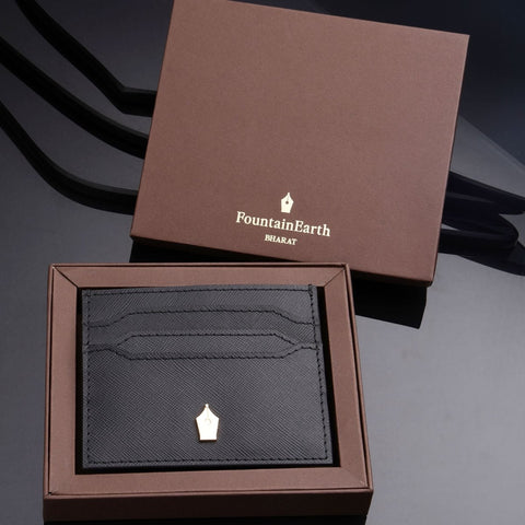 FountainEarth Signature Slim Leather Card Holder for Men - FountainEarth