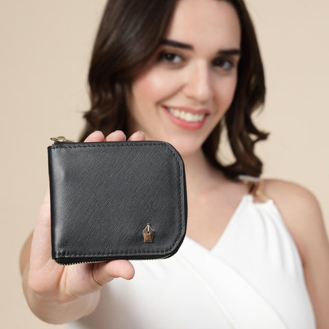 FountainEarth Signature Unisex Compact Zip Leather Wallet - FountainEarth