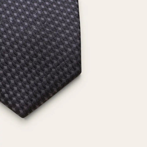 Grey Diamond Geometric Tie Set — Tie, Pocket Square, Cufflinks - FountainEarth