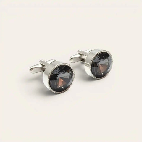 Grey Diamond Geometric Tie Set — Tie, Pocket Square, Cufflinks - FountainEarth