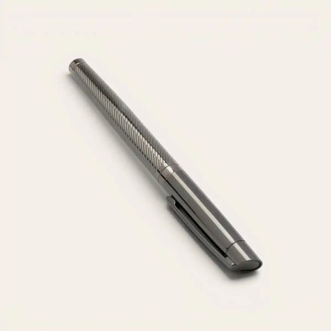 Gunmetal Diamond - Cut Brass Pen Set — Duo, 2 Pens, G2 Refill - FountainEarth