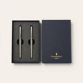 Gunmetal Diamond - Cut Brass Pen Set — Duo, 2 Pens, G2 Refill - FountainEarth