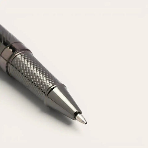 Gunmetal Diamond - Cut Brass Pen — Solid Brass, G2 Refill - FountainEarth
