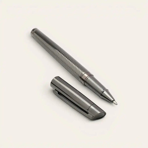Gunmetal Diamond - Cut Brass Pen — Solid Brass, G2 Refill - FountainEarth