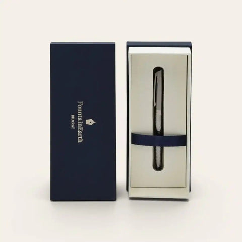 Gunmetal Diamond - Cut Brass Pen — Solid Brass, G2 Refill - FountainEarth