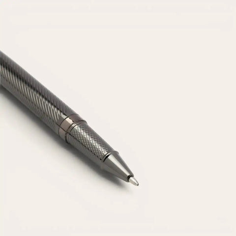Gunmetal Diamond - Cut Brass Pen — Solid Brass, G2 Refill - FountainEarth