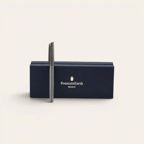 Gunmetal Diamond - Cut Brass Pen — Solid Brass, G2 Refill - FountainEarth