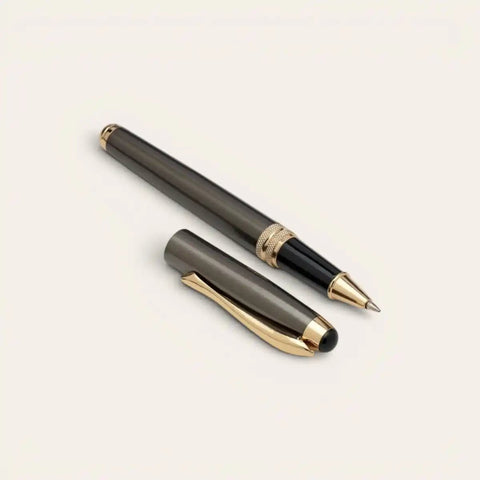 Olive Luxe Gold Brass Pen — Solid Brass, Schmidt Refill - FountainEarth