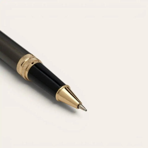 Olive Luxe Gold Brass Pen — Solid Brass, Schmidt Refill - FountainEarth