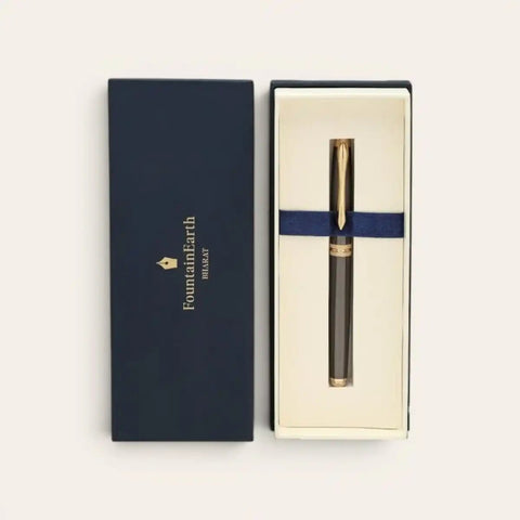 Olive Luxe Gold Brass Pen — Solid Brass, Schmidt Refill - FountainEarth