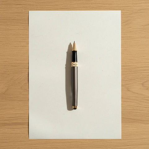 Olive Luxe Metal Body Roller Ball Pen with Golden Finish - FountainEarth