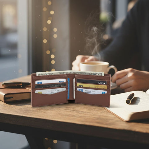 Ormee Saffiano Leather Wallet. Structured elegance for every day. - FountainEarth