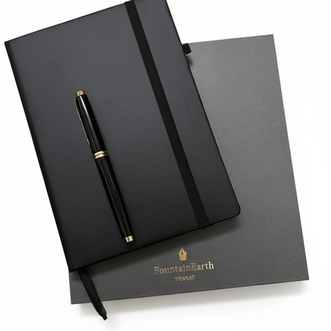 Premium A5 Diary & Metal Roller Pen Gift Set - FountainEarth