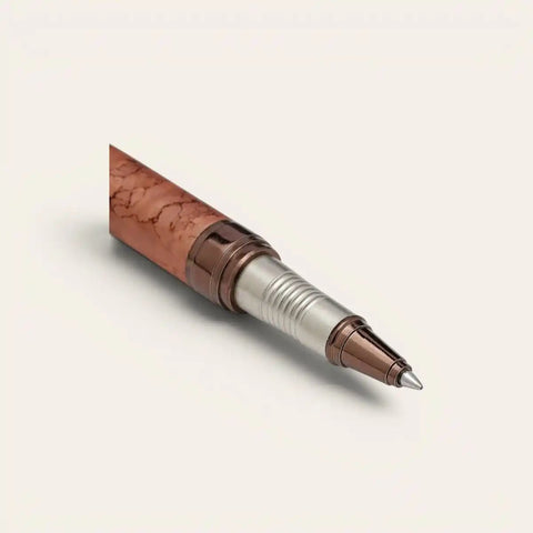 Rare Marble Brass Pen — Hand - Marbled, Schmidt Refill - FountainEarth