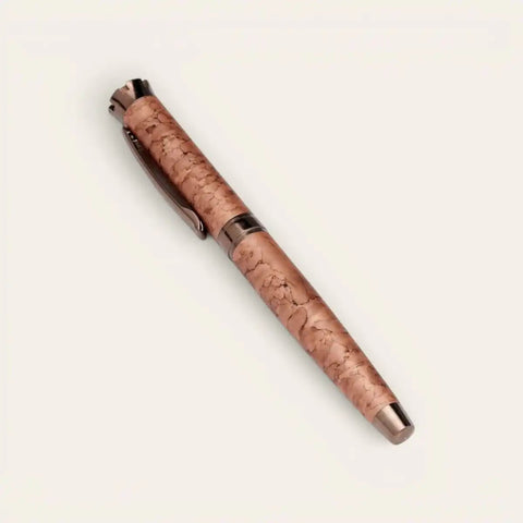 Rare Marble Brass Pen — Hand - Marbled, Schmidt Refill - FountainEarth