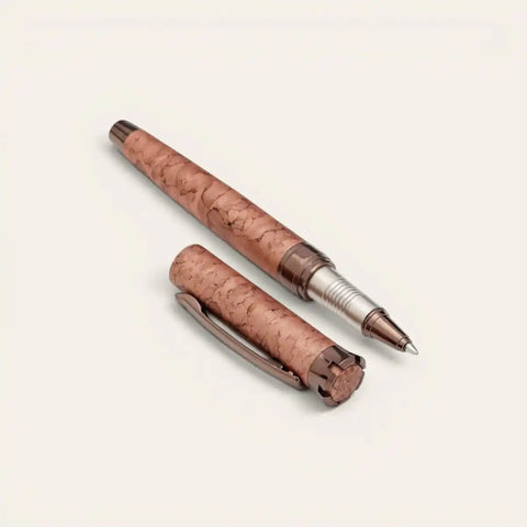 Rare Marble Brass Pen — Hand - Marbled, Schmidt Refill - FountainEarth