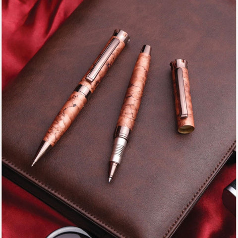 Rare Marble Finish Metal Body Roller Ball Pen - FountainEarth