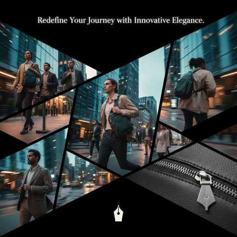 ReCraft 2 - in - 1 convertible bag in GRS - certified recycled leather - FountainEarth