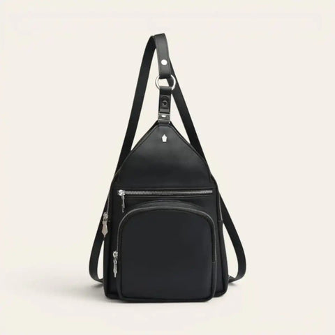 Recraft 2 - in - 1 Convertible Recycled Leather Bag — Backpack + Sling - FountainEarth