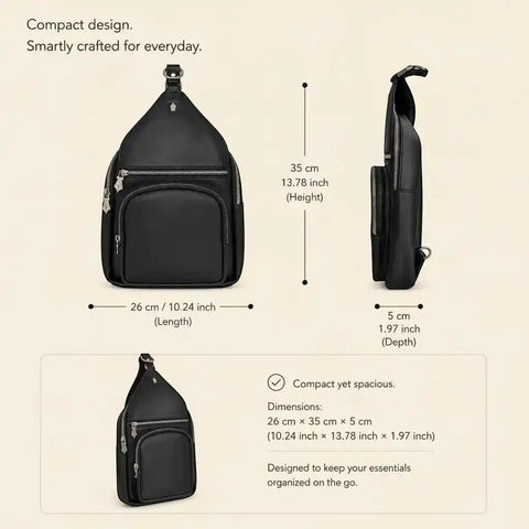 Recraft 2 - in - 1 Convertible Recycled Leather Bag — Backpack + Sling - FountainEarth