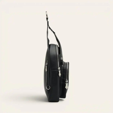Recraft 2 - in - 1 Convertible Recycled Leather Bag — Backpack + Sling - FountainEarth