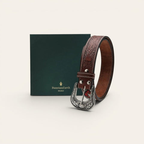 Red & White Diamond Beaded Belt - FountainEarth