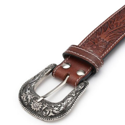 Gaucho Inspired Beaded Leather Belt - FountainEarth