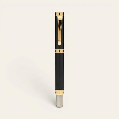 Royal Black Magnetic Brass Pen — Solid Brass, Schmidt Refill - FountainEarth