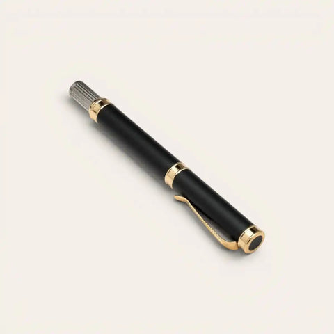 Royal Black Magnetic Brass Pen — Solid Brass, Schmidt Refill - FountainEarth