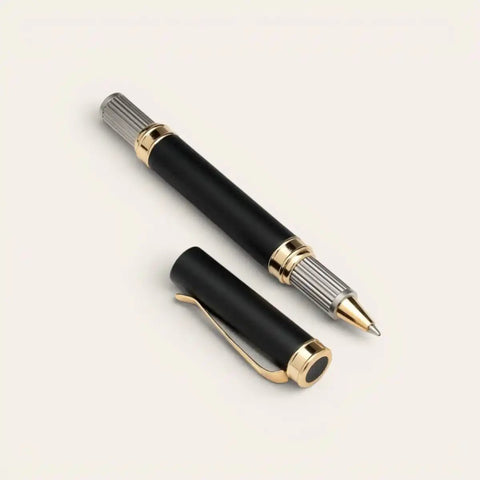 Royal Black Magnetic Brass Pen — Solid Brass, Schmidt Refill - FountainEarth