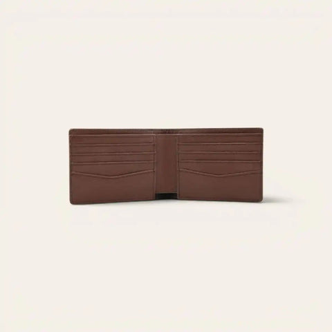 Saffiano Leather Slim Bifold Wallet for Men — 8 Cards, 1 cm Slim - FountainEarth