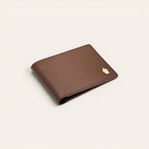 Saffiano Leather Slim Bifold Wallet for Men — 8 Cards, 1 cm Slim - FountainEarth