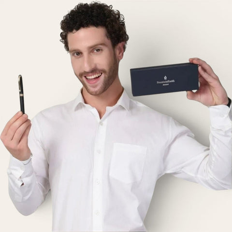 Signature Black Gold Brass Pen - FountainEarth