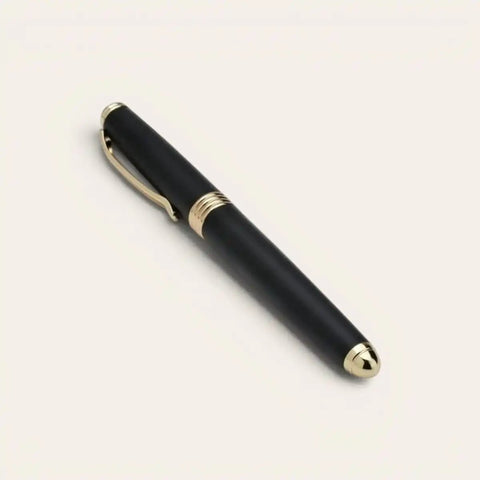 Signature Black Gold Brass Pen — Matte Black, Schmidt Refill - FountainEarth