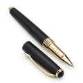 Signature Metal Body Black Roller Ball Pen with Gold Finish - FountainEarth