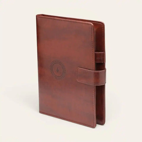Smart Charging Diary + Brass Pen Desk Combo — Wireless + 10,000 mAh - FountainEarth
