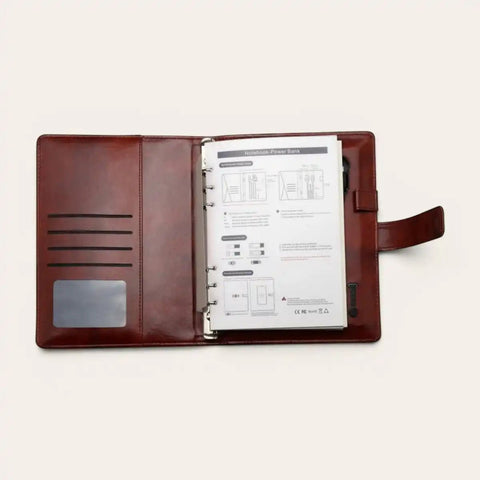 Smart Charging Diary + Brass Pen Desk Combo — Wireless + 10,000 mAh - FountainEarth