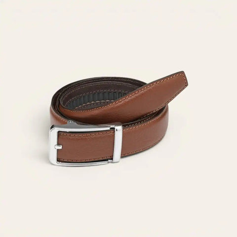Smart Fit No - Hole Leather Belt — LWG - Certified, Locking Ratchet - FountainEarth