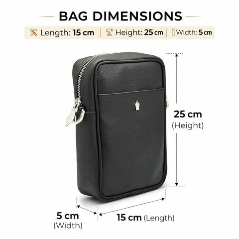 Voyager Recycled Leather Crossbody Bag for Men and Women - FountainEarth